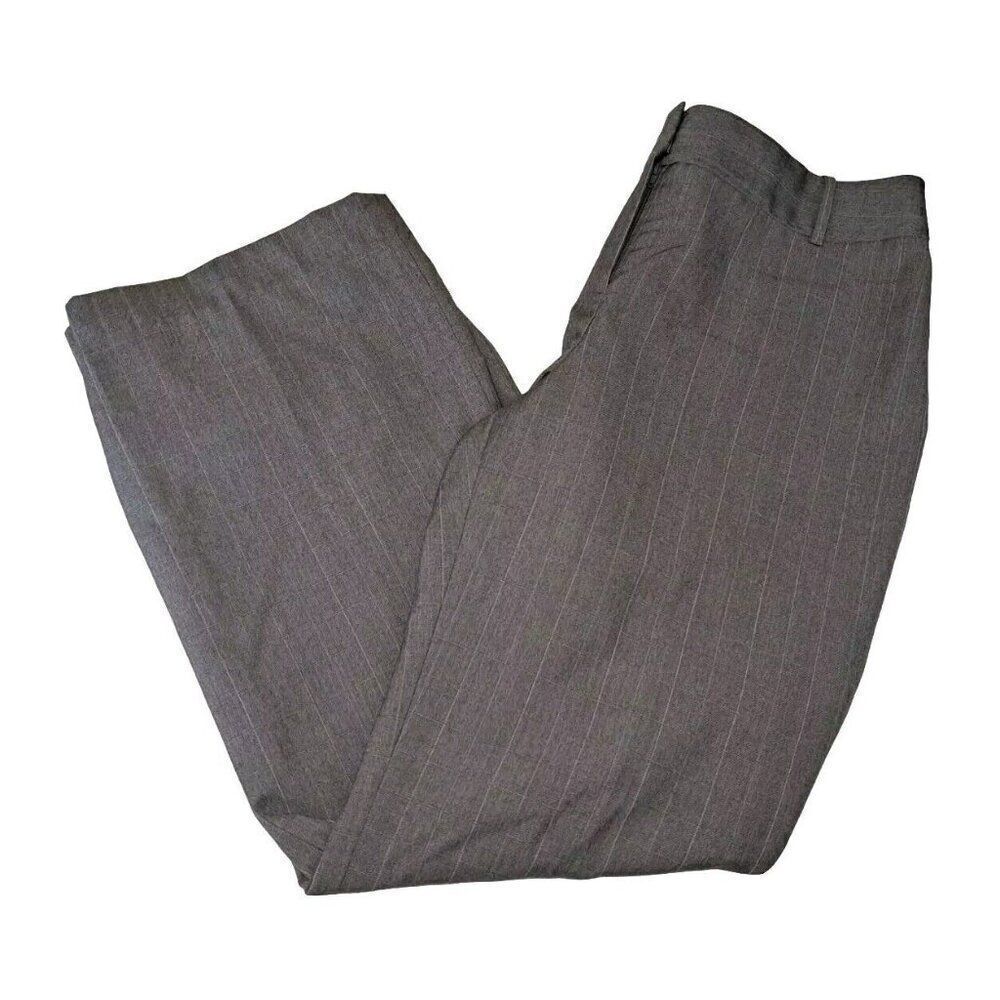 Ann Taylor Womens Gray Pinstripe Size 10 Dress Pants 30x30 Signature Fit